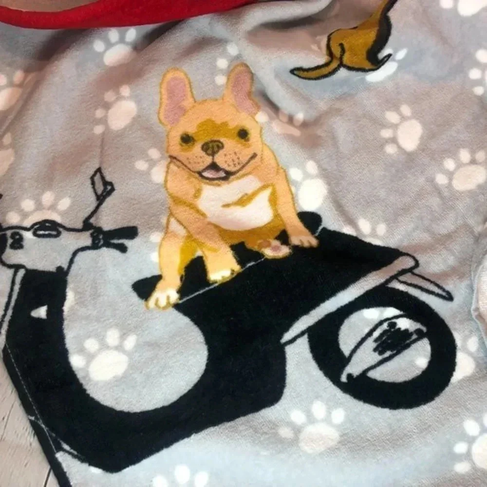 NWT dachshund and frenchie bath towel 100% cotton dog mom kids bath guest bath